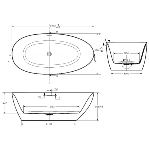 Изображение товара акриловая ванна 170x85 см art&max bologna am-bol-1785-850