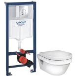 Изображение товара комплект подвесной унитаз gustavsberg hygienic flush 5g84hr01 + система инсталляции grohe 38721001