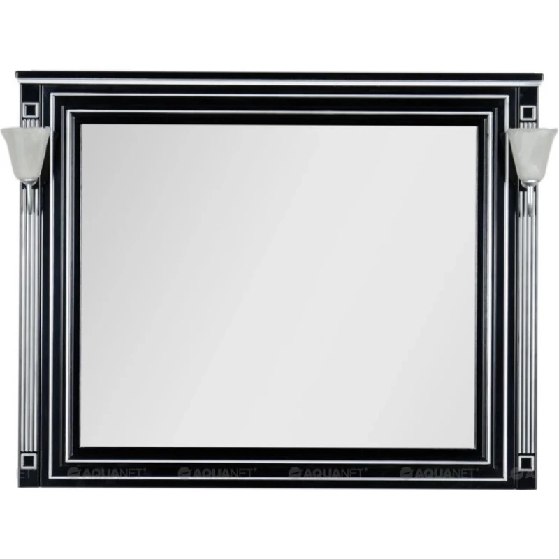 Зеркало 120x96,3 см черный серебряная патина Aquanet Паола 00181767