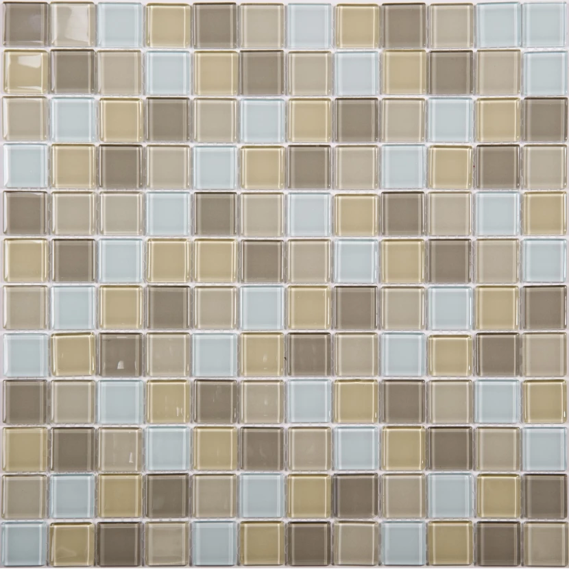 Стеклянная плитка мозаика NO124 стекло (2,5*2,5*4) 31,8*31,8