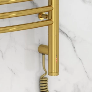 Изображение товара полотенцесушитель электрический 500x500 золотой мэм правый, перемычка выгнутая сунержа богема 3.0 03-5803-5050