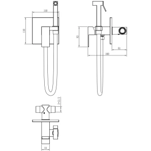 Изображение товара гигиенический душ boheme qubic 477-mw со смесителем, белый матовый