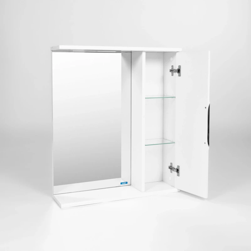 Зеркальный шкаф 70x70 см белый R Viant Лима VLIM70-ZSH