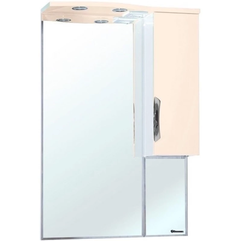 Зеркальный шкаф 65x100 см бежевый глянец/белый глянец R Bellezza Лагуна 4612110001073