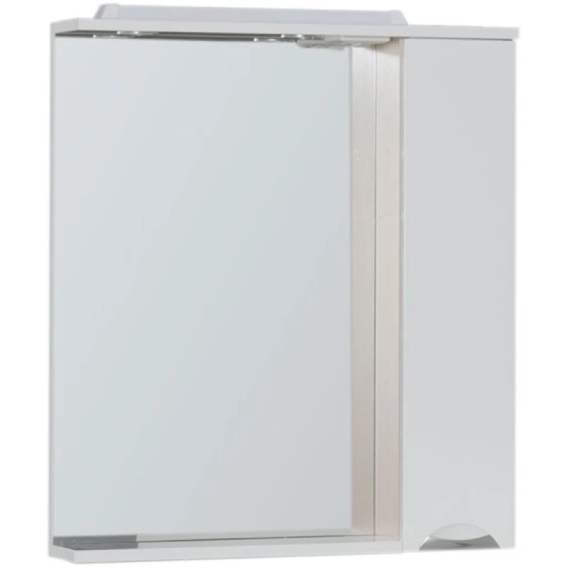 Зеркальный шкаф 75,5x87 см с подсветкой белый/светлый дуб Aquanet Гретта 00173986