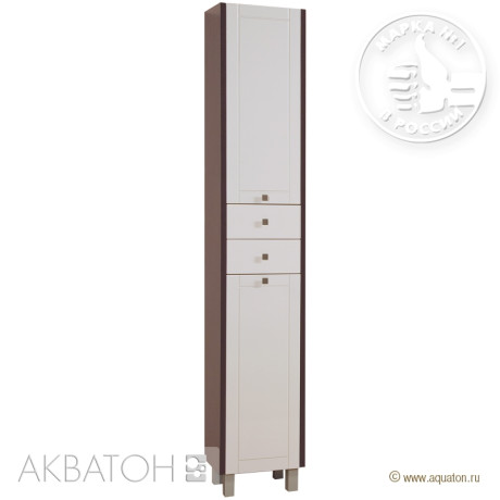 Шкаф-колонна с бельевой корзиной Альпина венге Акватон 1A133603AL500
