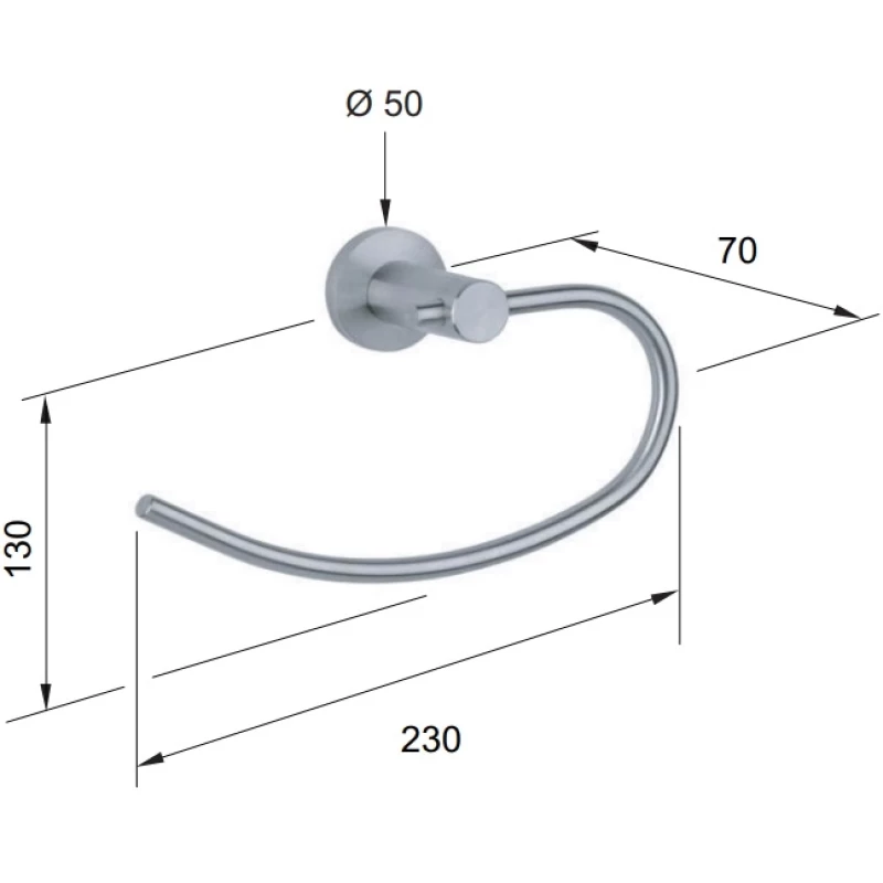 Кольцо для полотенец Remer Minimal Inox MI44INOXCR