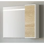 Изображение товара зеркальный шкаф 90x65 см с подсветкой белый глянец/дуб сонома aqwella 5 stars miami mai.02.09