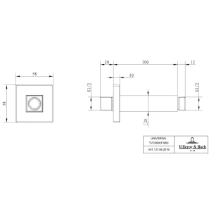 Изображение товара кронштейн для верхнего душа 100 мм villeroy & boch universal tvc00001300061