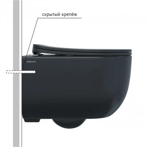 Изображение товара подвесной безободковый унитаз с сиденьем микролифт berges ventas 082136