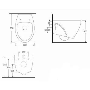 Изображение товара подвесной безободковый унитаз с сиденьем микролифт bewash helenen 69303201