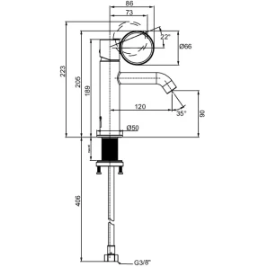 Изображение товара смеситель для раковины без донного клапана jacob delafon vivienne signature e38682-lb1-g