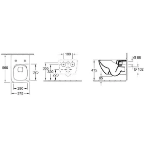 Изображение товара комплект подвесной унитаз villeroy & boch venticello 4611rsr1 + система инсталляции geberit 458.125.21.1