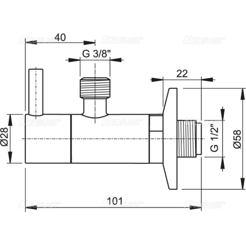 Угловой вентиль с фильтром 1/2"×3/8" AlcaPlast ARV001