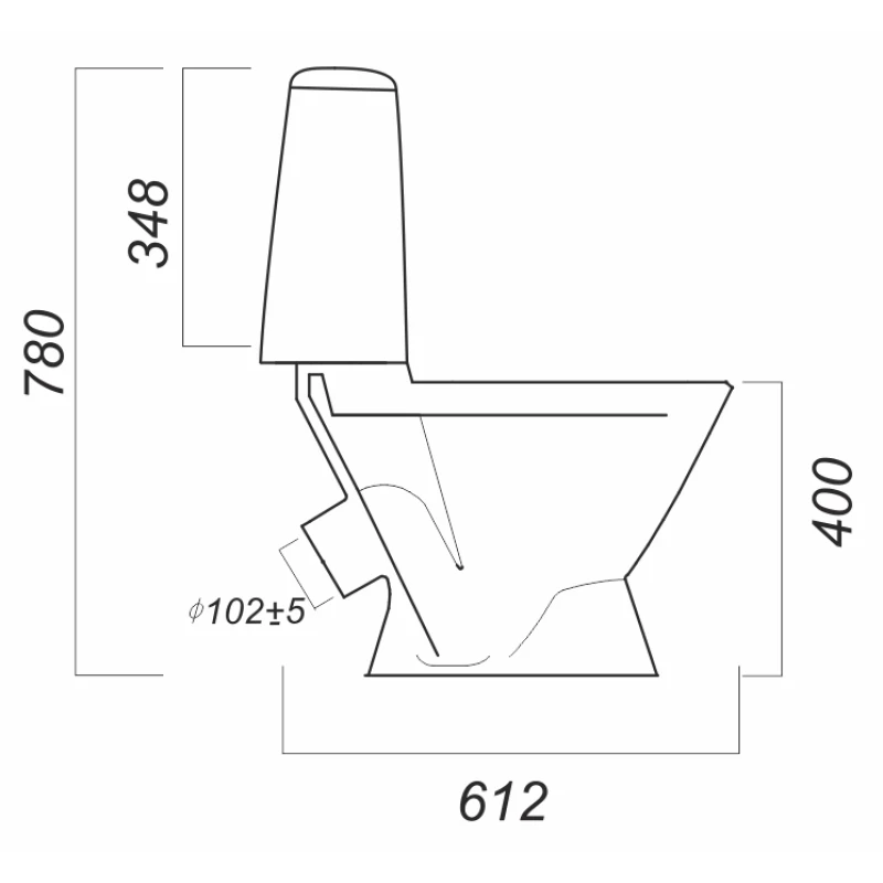 Унитаз-компакт косой выпуск с сиденьем полипропилен Sanita Лада эконом LDASACC01090111