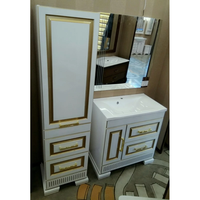 Комплект мебели белый золотая патина 83 см Opadiris Оникс ONIX80KOMG