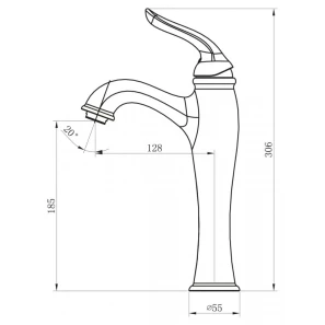 Изображение товара смеситель для раковины-чаши без донного клапана belbagno tiffani tif-lmc-crm