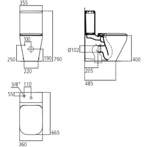 Изображение товара чаша напольного унитаза с сиденьем микролифт ideal standard tonic ii aquablade k316901