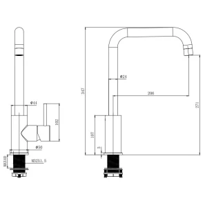 Изображение товара смеситель для кухни aquatek aq1080cr