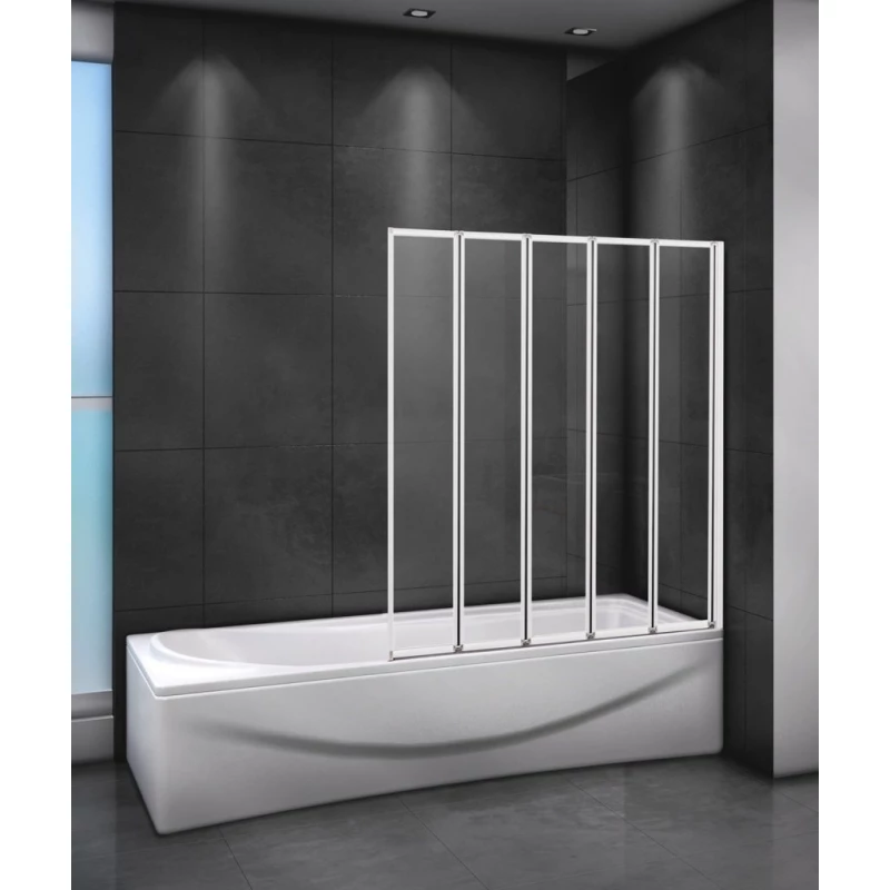Шторка для ванны 120 см Cezares RELAX-V-5-120/140-P-Bi-R текстурное стекло