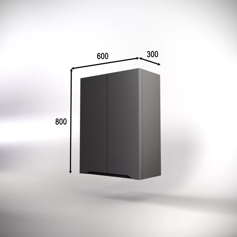 Шкаф двустворчатый 60x80 см светло-серый матовый Style Line Марелла СС-00002423