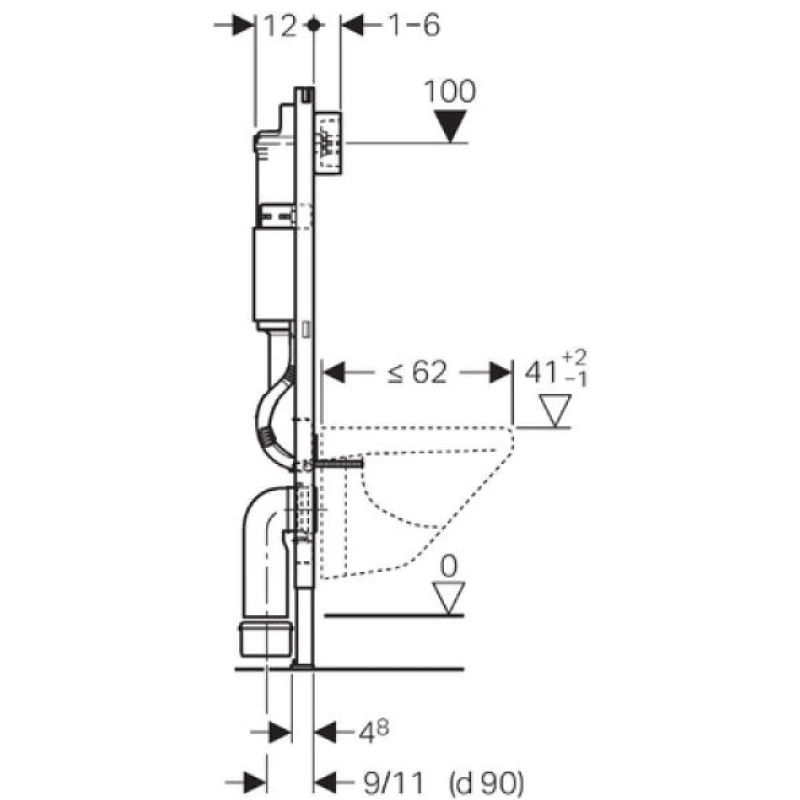 Комплект подвесной унитаз Esbano Clavel ESUPCLAVB + система инсталляции Geberit 458.125.11.1