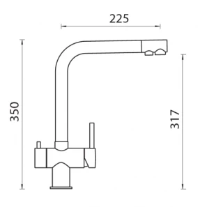 Изображение товара смеситель для кухни с подключением к фильтру schock vitus нержавеющая сталь/бронза 710601