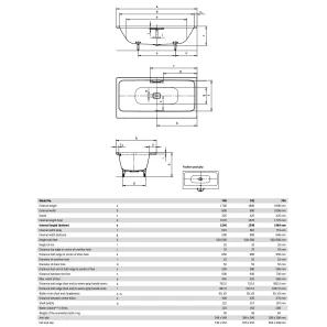 Изображение товара стальная ванна 180x90 см kaldewei asymmetric duo 742 с покрытием easy-clean