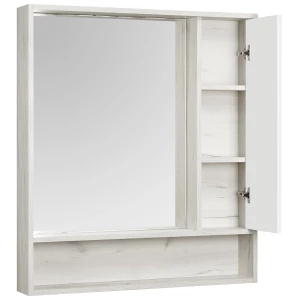 Изображение товара зеркальный шкаф 80x91 см белый глянец/дуб крафт акватон флай 1a237702fax10