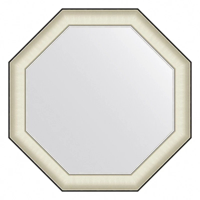 Зеркало 74x74 см белая кожа с хромом Evoform Octagon BY 7441