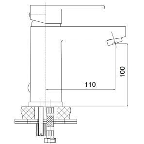 Изображение товара смеситель для раковины без донного клапана gpd nova mlb35