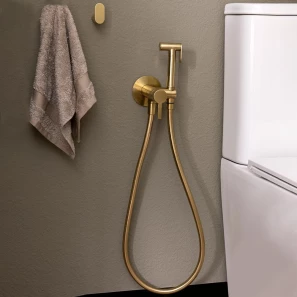 Изображение товара гигиенический душ ramon soler drako 336801wcoc со смесителем, золотой матовый
