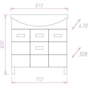 Изображение товара комплект мебели белый глянец 81,3 см onika балтика 108023 + 1wh501524 + 208024