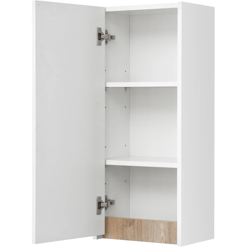 Шкаф одностворчатый 35x80 см белый глянец/дуб эндгрейн L/R Акватон Марти 1A270203MY010