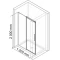 Душевая дверь раздвижная 120 см прозрачное стекло WasserKRAFT DINKEL 58R05 - 8