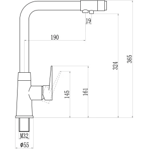 Изображение товара смеситель для кухни с подключением к фильтру savol s-1804c