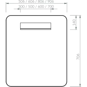 Изображение товара зеркало 50,6x70,6 см белый ravak strip i x000001565