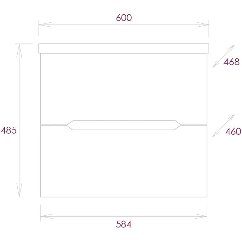 Комплект мебели белый глянец 60 см Onika Айленд 106114 + 1WH501606 + 206034