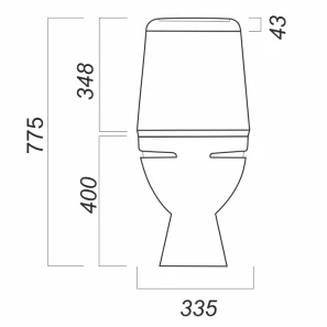 Изображение товара унитаз-компакт косой выпуск с сиденьем дюропласт с микролифтом sanita идеал комфорт idlsacc01030713