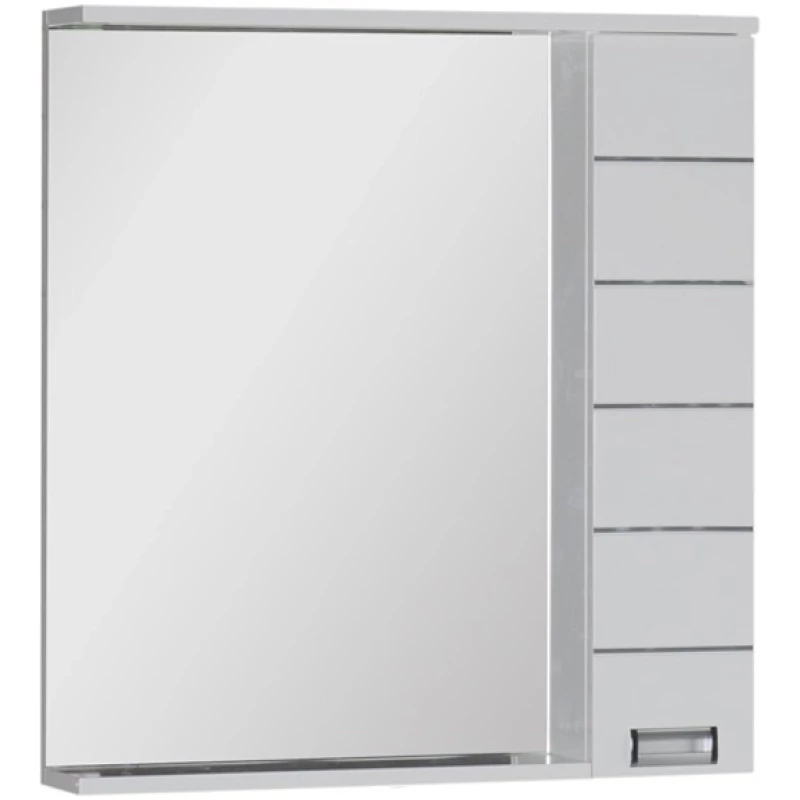 Зеркальный шкаф 80x87 см с подсветкой белый Aquanet Доминика 00171918