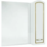 Изображение товара зеркальный шкаф 68x80 см белый глянец золотая патина r bellezza амелия 4610311001380
