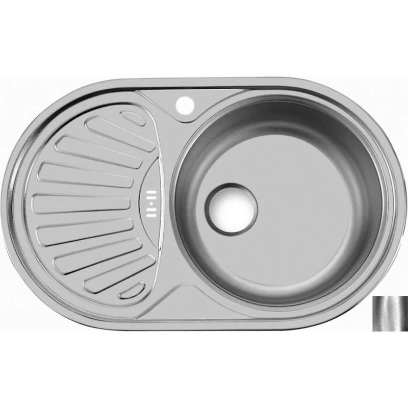 Кухонная мойка полированная сталь Ukinox Фаворит FAP770.480 -GW8K 1R
