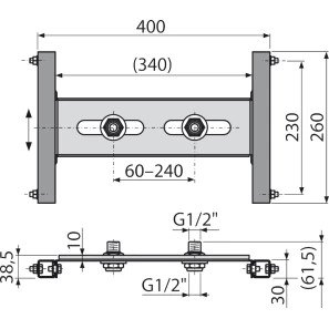 Изображение товара монтажная рама для смесителя, установка в гипсокартонную конструкцию alcaplast a117b