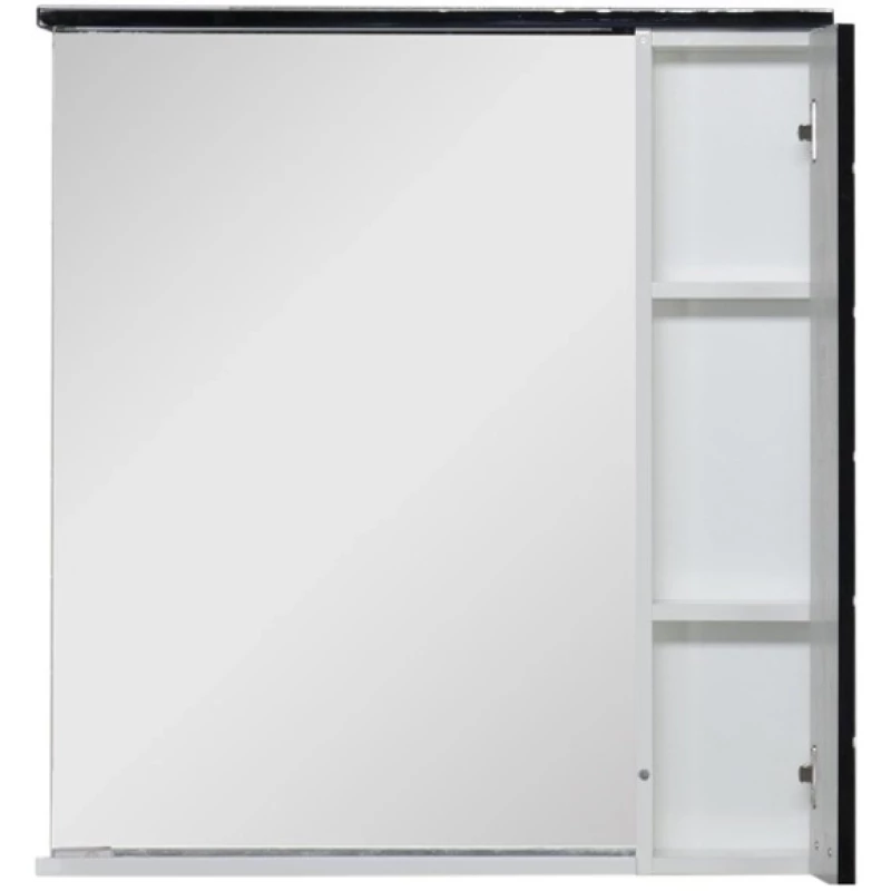 Зеркальный шкаф 80x87 см с подсветкой белый/черный Aquanet Доминика 00171082