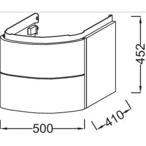 Изображение товара тумба палисандр шпон 50 см 2 ящика jacob delafon presquile eb1102-v13
