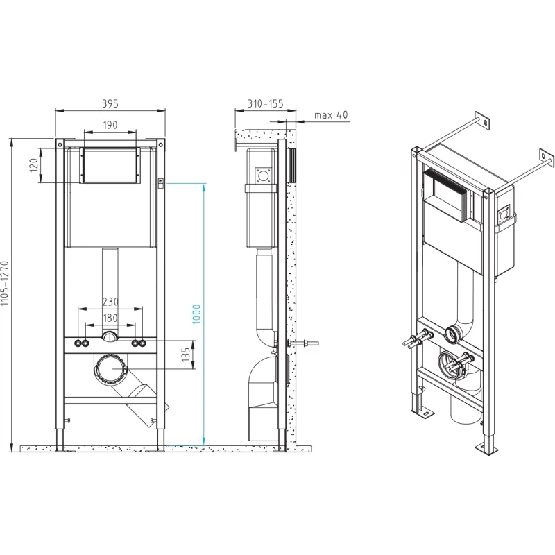 Комплект подвесной унитаз + система инсталляции Cersanit Delfi SET-DEL/Vec/S-DL/Ac-Cg-w