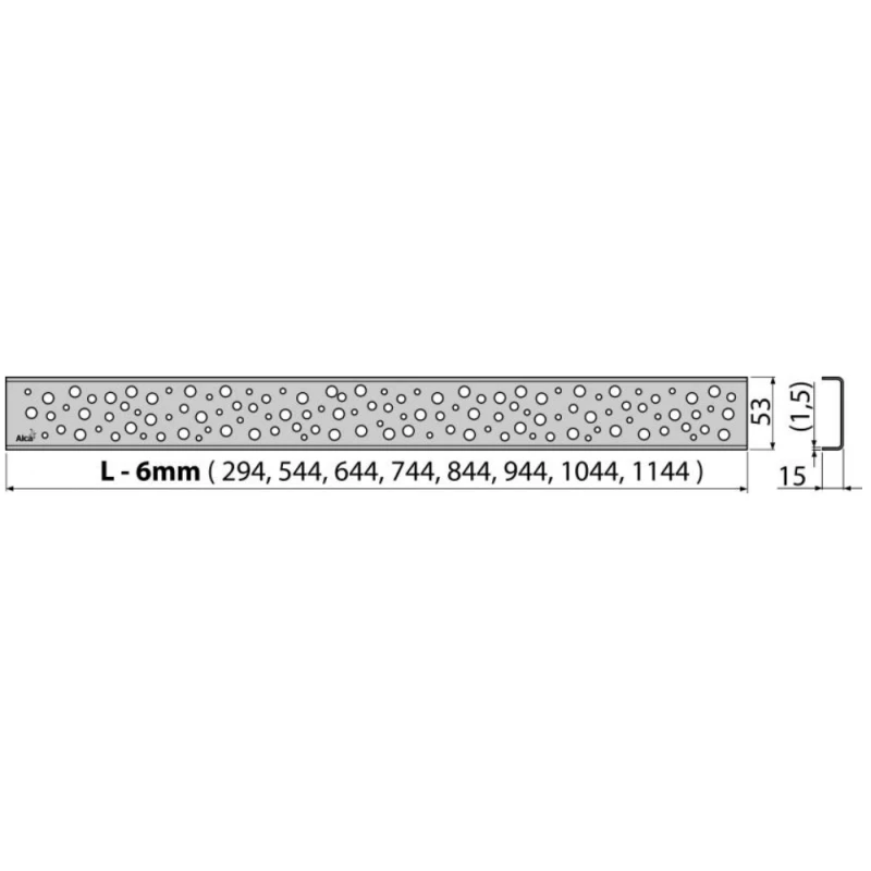 Декоративная решетка 1044 мм AlcaPlast Buble глянцевый хром BUBLE-1050L