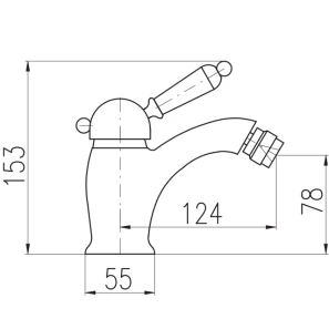 Изображение товара смеситель для биде с донным клапаном rav slezak labe l545.5kcmatc