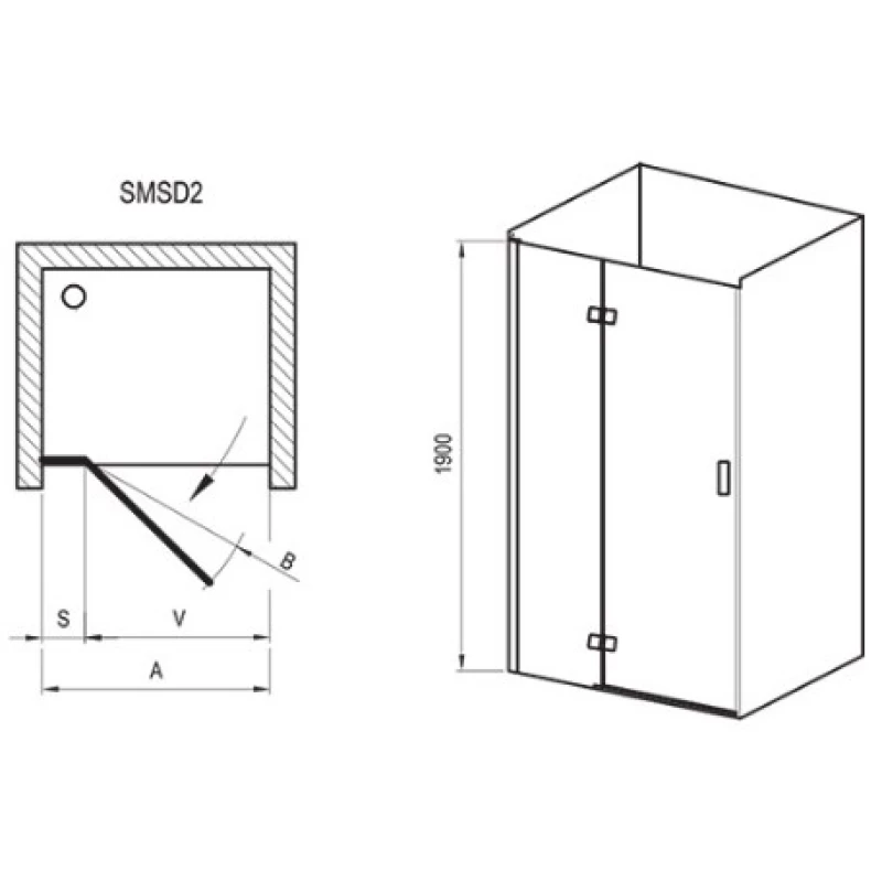 Душевая дверь Ravak SmartLine SMSD2-110(B) R хром Transparent 0SPDBA00Z1