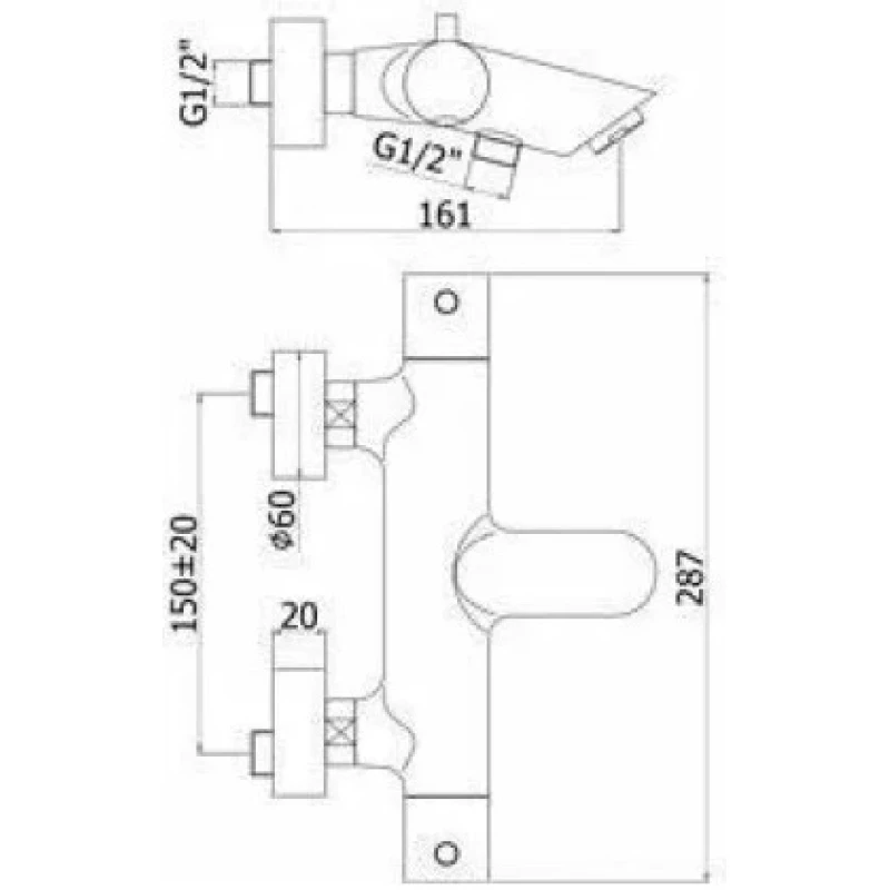 Термостат для ванны Paffoni Light LIQ022NO